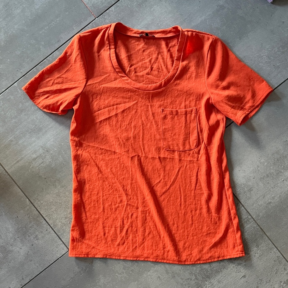 Theory Orange Short Sleeve Women's Tee